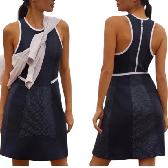 Sweaty Betty Stylish Black and White Sleeveless Dress - Picture 1 of 15
